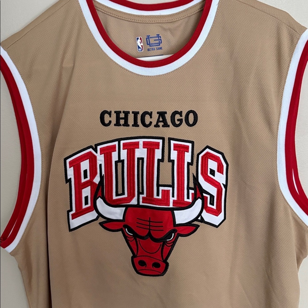 Chicago Bulls Ultra Game Tan NBA Basketball Jersey Sleeveless XL - Picture 2 of 8
